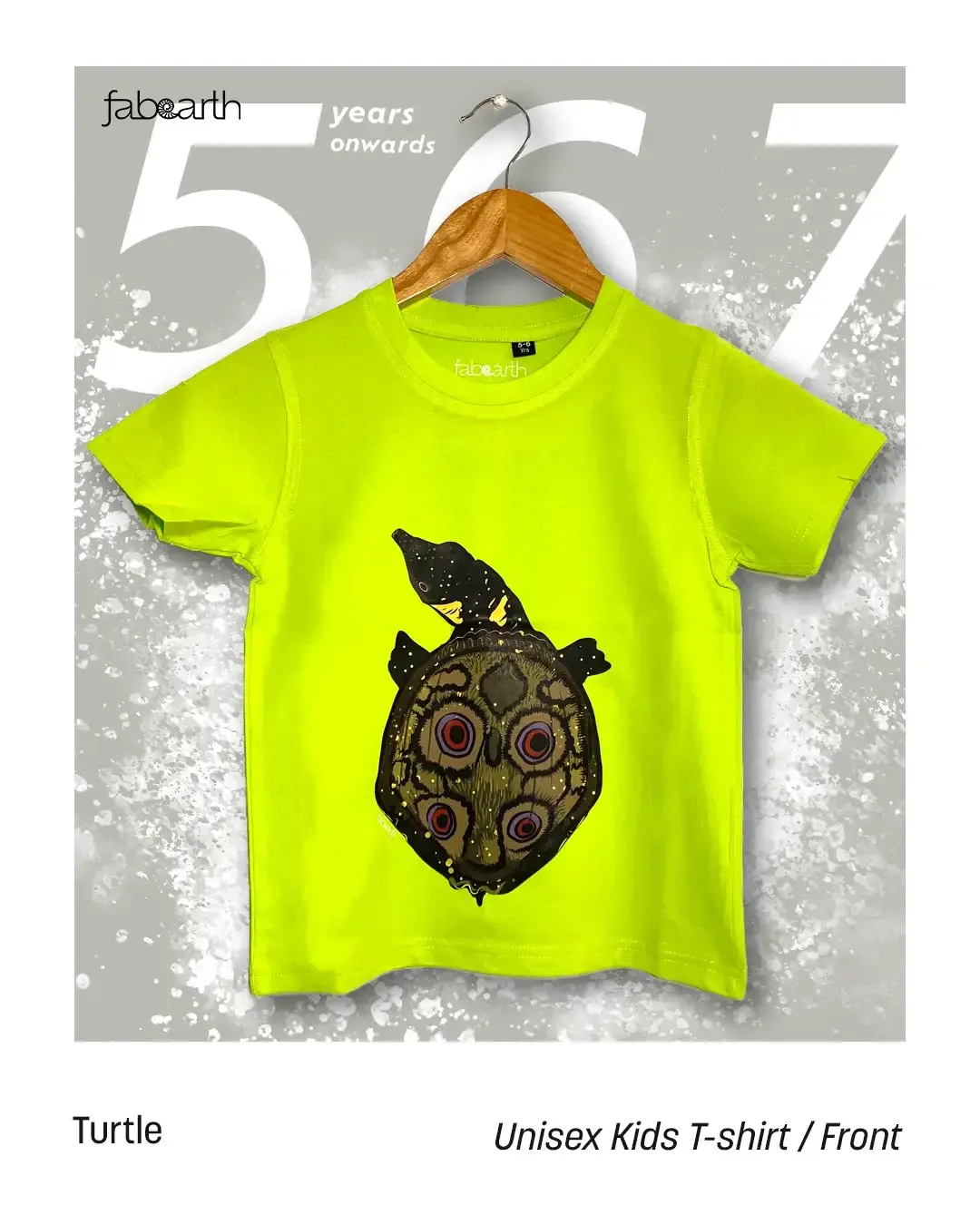 Black Softshell Turtle (Nilssonia nigricans) T-shirt Regular Unisex Green with original wildlife artwork, Critically Endangered species