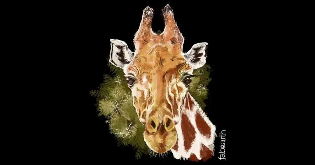 Giraffe (Giraffa camelopardalis) — original artwork by Urvi Khanna