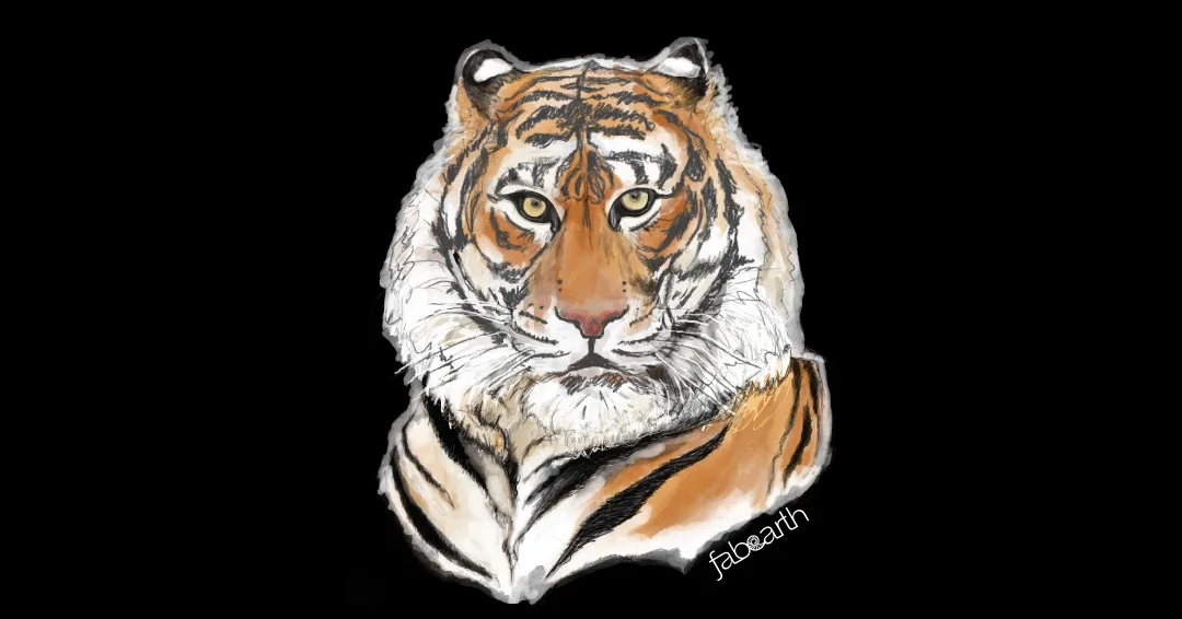 Royal Bengal Tiger (Panthera tigris tigris) — original artwork by Urvi Khanna